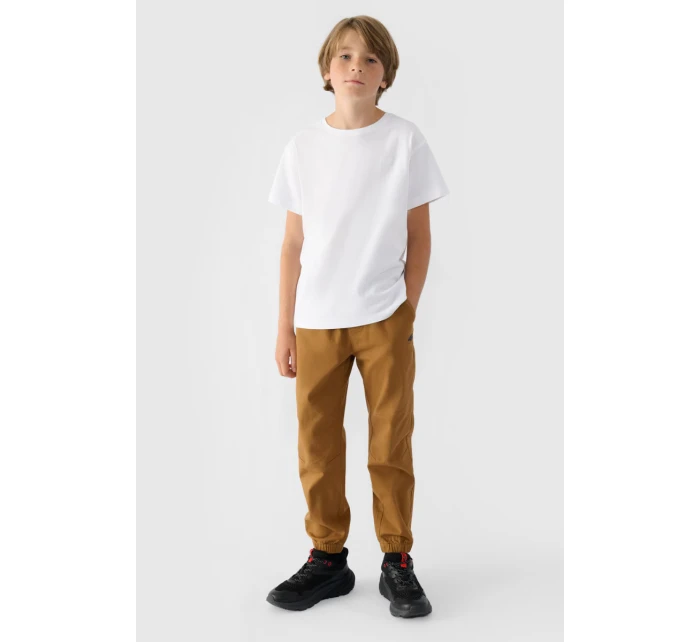 Chłopięce Spodnie Joggery Casual Gładkie 4F 4FJWMM00TTROM0812-82S Brązowe