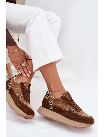 Dámske semišové tenisky Big Star HI-POLY SYSTEM - hnedý panter Dámske semišové tenisky Big Star HI-POLY SYSTEM - hnedý panter