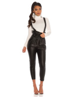 Sexy Leatherlook Paperbag Pants With Braces
