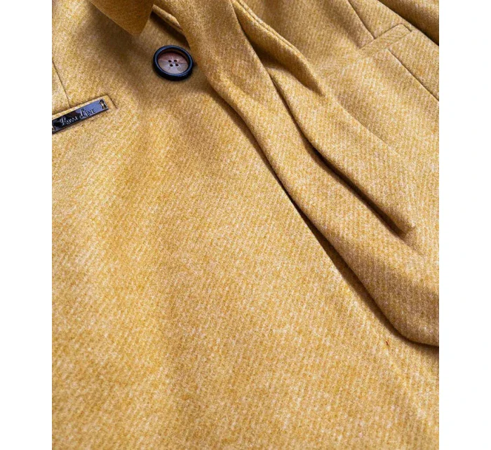 Dámsky kabát s prídavkom vlny RL PL-2715.31P žltý - Rosse Line