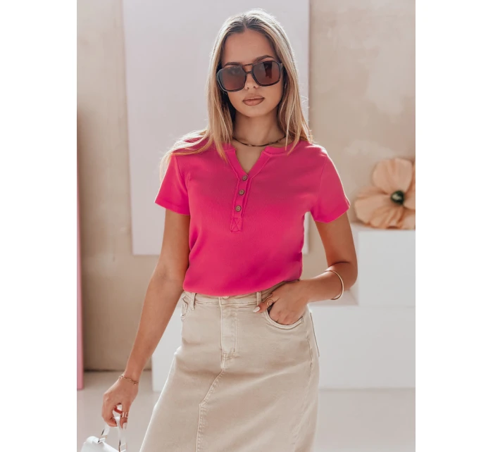 Dámská žebrovaná halenka LOOK růžová Dstreet model 21988809 - FashionStreet