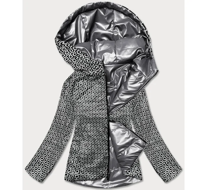 Šedá dámska obojstranná bunda (BR9795-70)