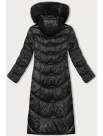 Dlhá zimná bunda s kapucňou čierna S'west (B8198-1)