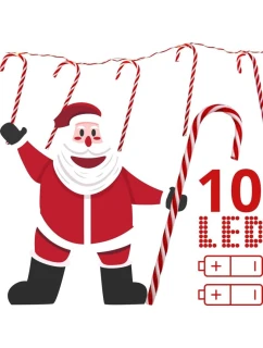 SVETLÁ GIRLANDA 10 VIEDOL LÍZATKO TYČINKY VIANOČNÝ STROMČEK TEPLÁ BIELA LUCA