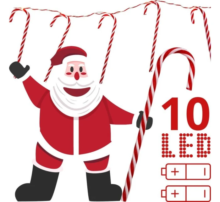 SVETLÁ GIRLANDA 10 VIEDOL LÍZATKO TYČINKY VIANOČNÝ STROMČEK TEPLÁ BIELA LUCA