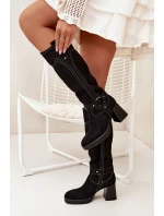 Zateplené Dámské Kozačky Na Podpatku S Černé model 21705148 - Boto