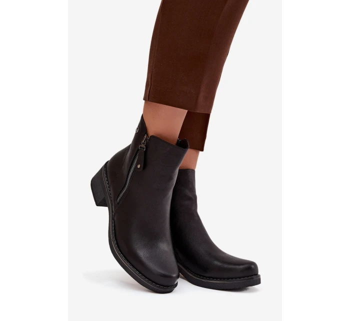 Dámska členková obuv 24BT02-7992 čierna - Unisoft