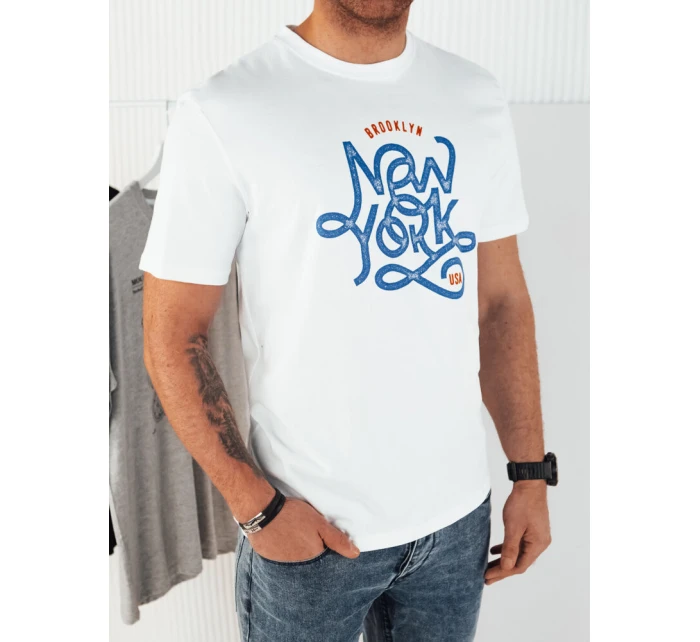 Pánské bílé tričko s potiskem Dstreet model 21973593 - FashionStreet
