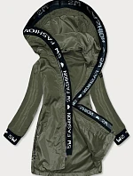 Dámska tenká bunda s ozdobným lemovaním khaki (B8145-11)