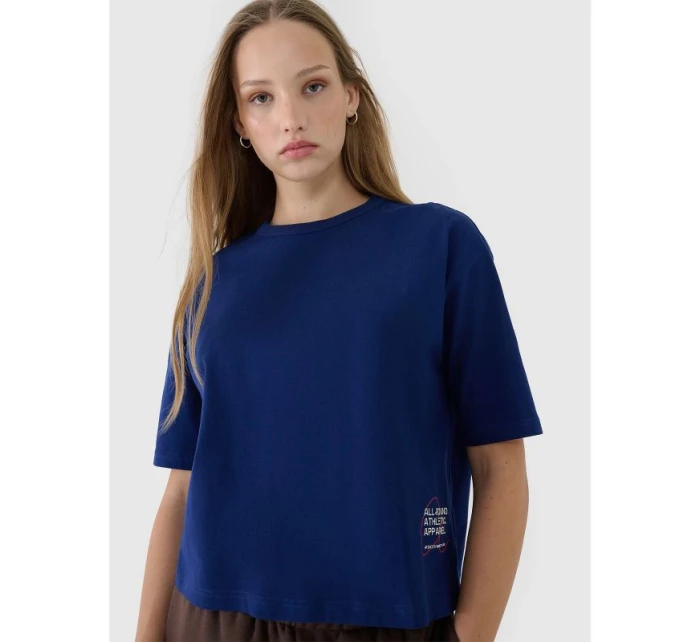 Dámske tričko oversize s potlačou 4F 4FWSS25TTSHF1971-30S Dámske tričko oversize s potlačou 4F 4FWSS25TTSHF1971-30S