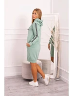 Šaty s reflexnou potlačou tmavá mentolová