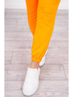 Bavlnené nohavice oranžové neónové