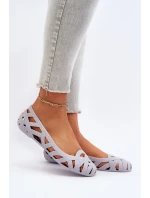 Damskie Gumowe Baleriny Szare Salam