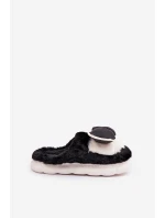 Futrzane Kapcie Z Kokardką Czarne Grilis Futrzane Kapcie Z Kokardką Czarne Grilis