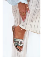 Płaskie Klapki Damskie Z Ozdobną Klamrą Multikolor Clariola Płaskie Klapki Damskie Z Ozdobną Klamrą Multikolor Clariola