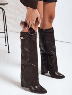 Dámske čižmy so širokým zvrškom hnedé FashionStreet ZY1118
