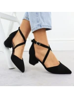 Dámské černé sandály na jehlovém podpatku Sergio model 21905051 - LEONE
