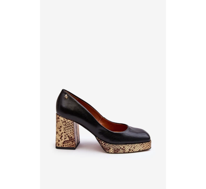 Kožené Lodičky  Černé model 21636004 - Laura Messi