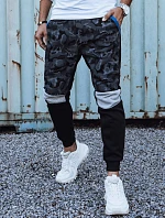 Pánske maskáčové tepláky čierne FashionStreet UX4429