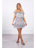 Španielske šaty do pása v mätovej farbe