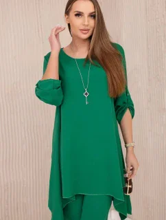 Sada halenky + kalhot s přívěskem zelený