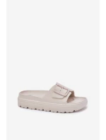 Dámské Pěnové Pantofle Na Platformě S Přezkou Béžové model 21697854 - Boto