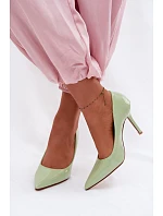 Klasické lakované lodičky z imitace kůže Zelené model 22092155 - Boto