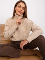 Sweter AT SW model 19157893 beżowy - FPrice Sweter AT SW model 19157893 beżowy - FPrice