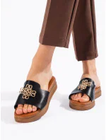 Krásne dámske čierne ponožky na podpätku bez päty