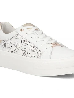 Bílé kožené polobotky na platformě model 22061187 - FILIPPO