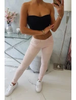 Džínsové nohavice svetlo púdrovo ružové