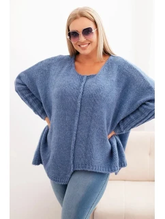 Dámský svetr Plus Size s volného střihu a rukávem 3/4 model 21259034 - K-Fashion