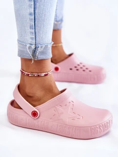 Damskie Lekkie Klapki Chodaki Big Star II275008 Różowe