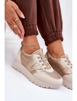 Dámské Sportovní Boty Na Platformě model 21686668 Zlaté - VINCEZA