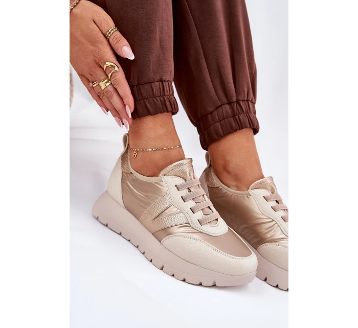 Dámské Sportovní Boty Na Platformě model 21686668 Zlaté - VINCEZA