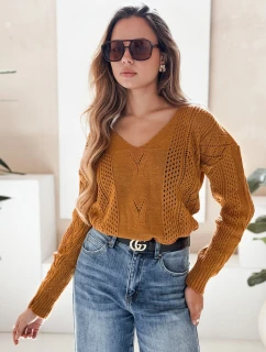 Dámsky sveter DARIA mustard FashionStreet MY1727