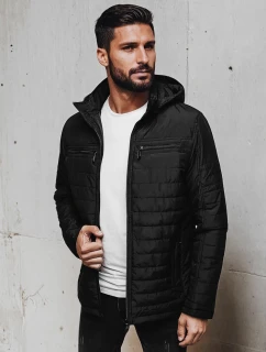 Pánská prošívaná bunda s kapucí černá Dstreet model 21983305 - FashionStreet