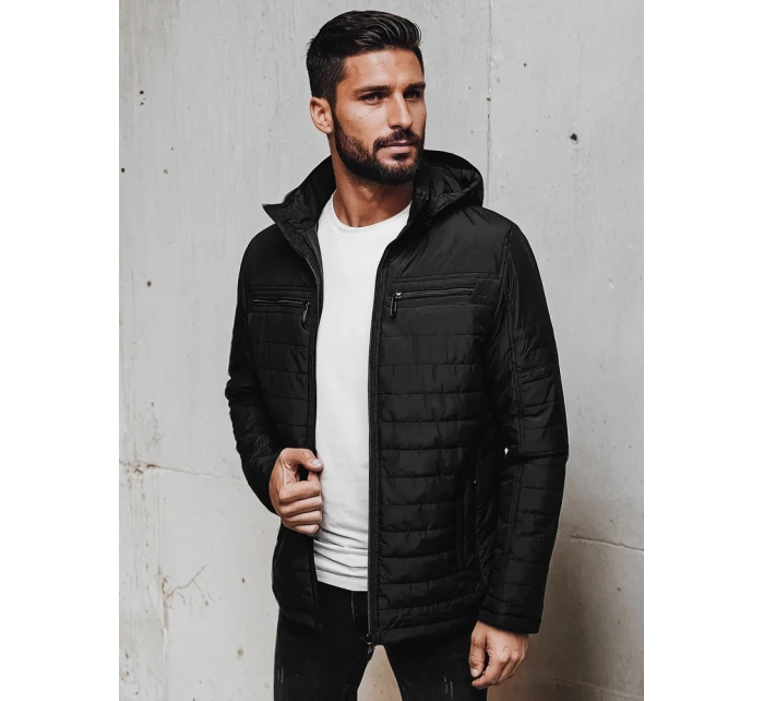 Pánská prošívaná bunda s kapucí černá Dstreet model 21983305 - FashionStreet
