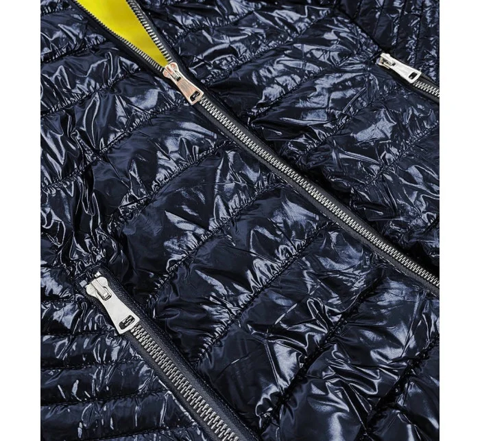 Tmavě modrá dámská bunda s kontrastní podšívkou model 16148289 - S'WEST