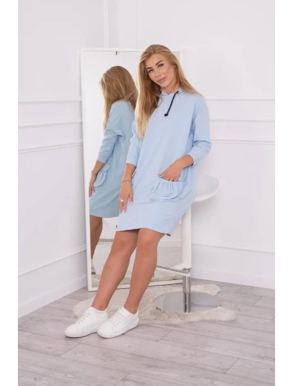 Šaty s kapucňou modré Šaty s kapucňou modré