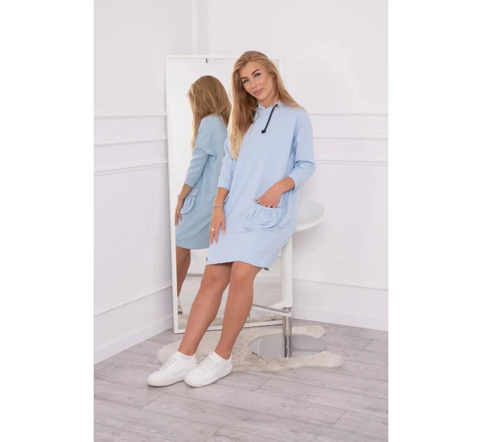 Šaty s kapucňou modré Šaty s kapucňou modré