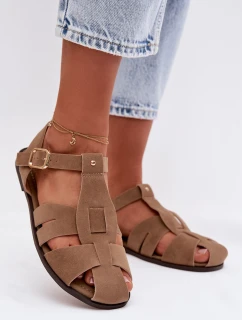 Dámské sandály Ploché Khaki model 21960876 - Boto