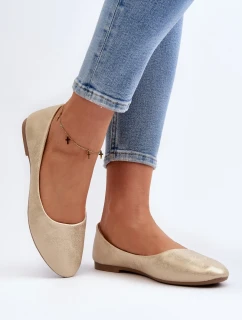 Kožené klasické baleríny zlaté Stacee