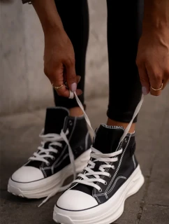 Dámske tenisky na platforme Eco Leather Big Star Black