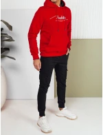 Pánská mikina s kapucí červená Dstreet model 21976066 - FashionStreet