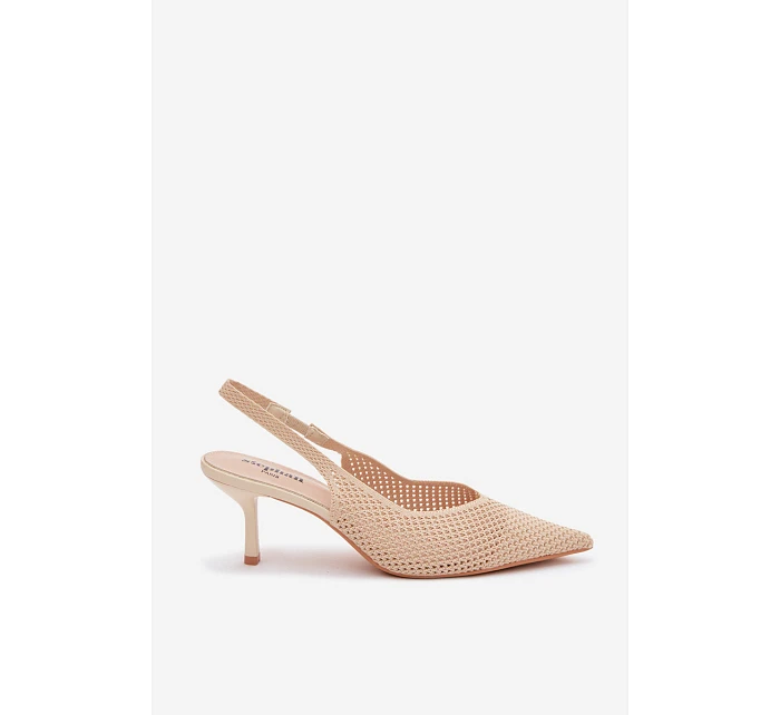 Dámské sandály z na podpatku Béžové model 22103173 - Boto