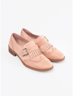 Pekné ružové mokasíny na podpätku pre ženy Pekné ružové mokasíny na podpätku pre ženy