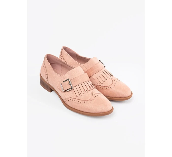 Pekné ružové mokasíny na podpätku pre ženy Pekné ružové mokasíny na podpätku pre ženy