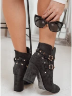 Dámské tmavě šedé semišové kozačky Dstreet model 21994314 - FashionStreet