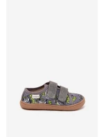 Kapcie Barefoot Chłopięce Z Grafiką Milami Szare Saphira